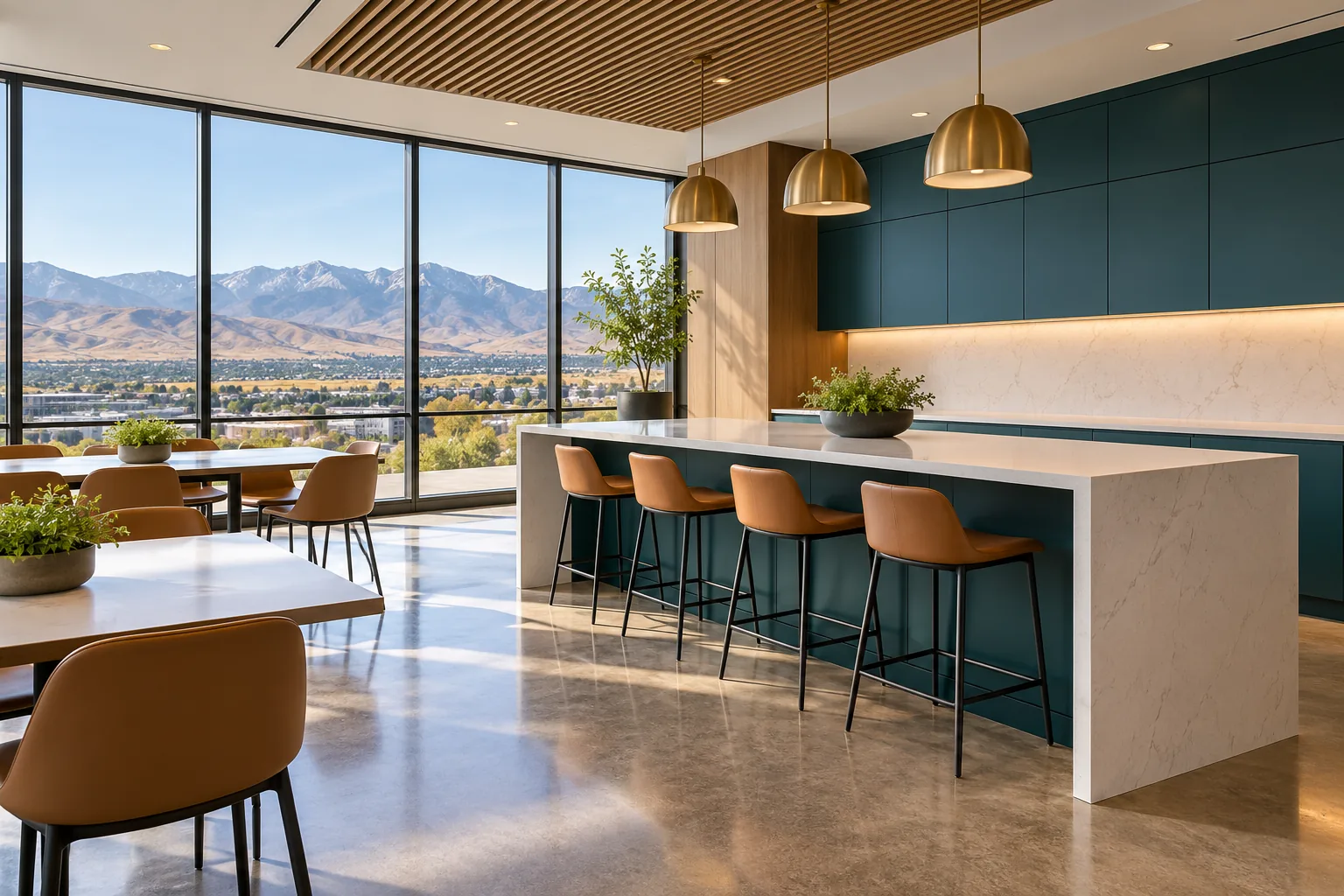 Spotless breakroom with clean surfaces