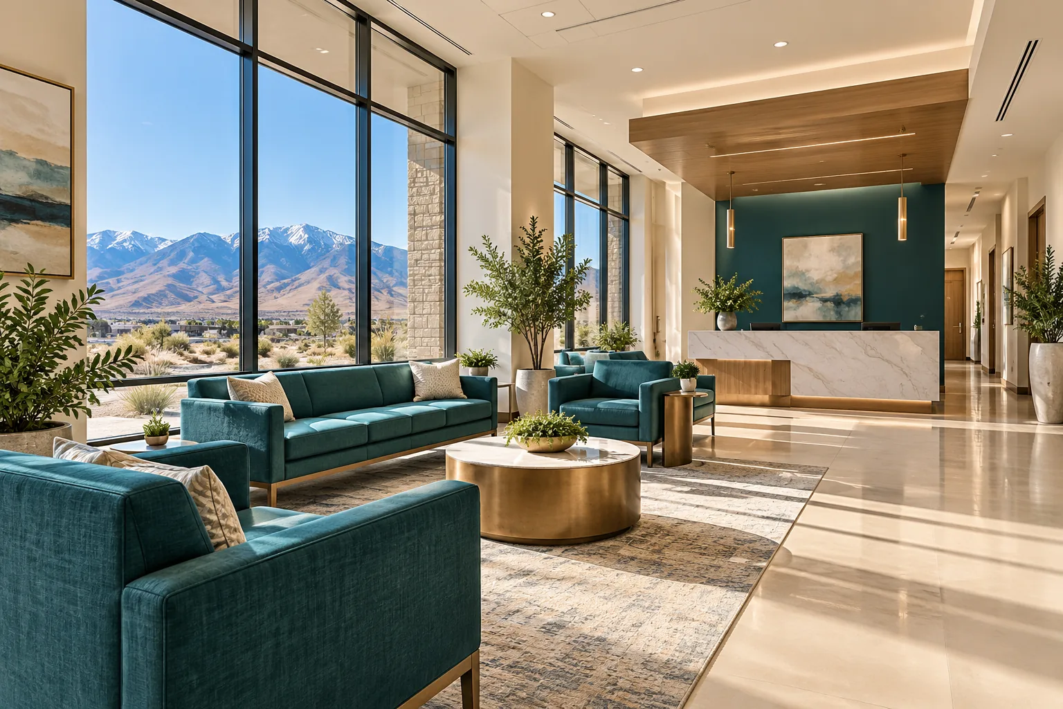 Clean medical office waiting room